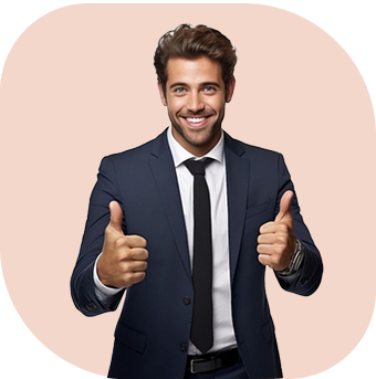 two persons holding a key in front of a house